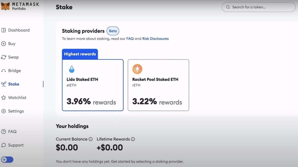 Staking ETH via MetaMask for MASK airdrop