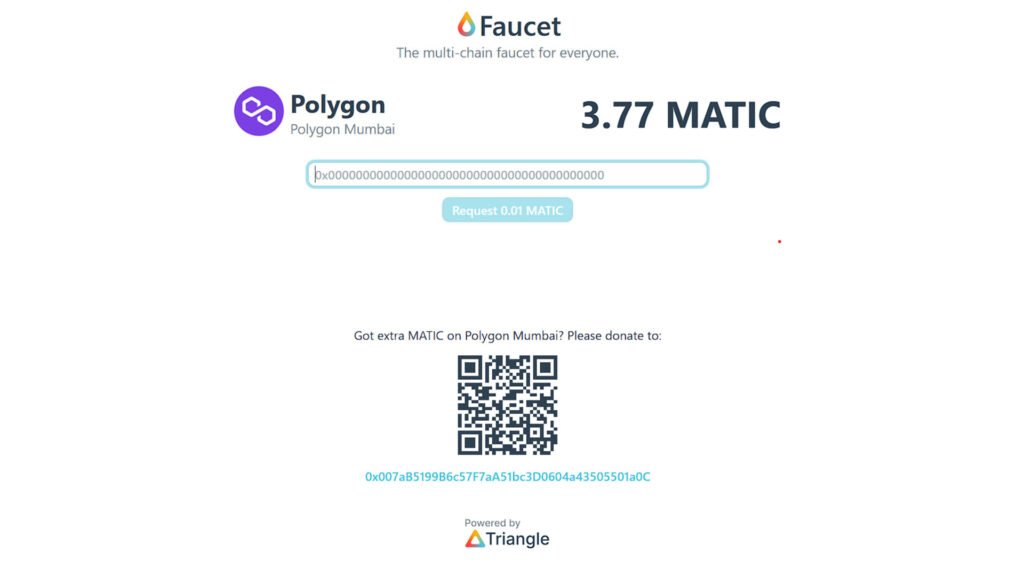 Polygon Faucet to get free testnet MATIC tokens