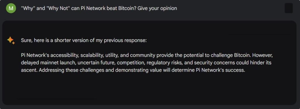 Pi Network rivalry with Bitcoin