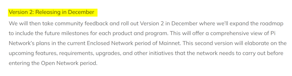 Pi Network v2 roadmap announcement